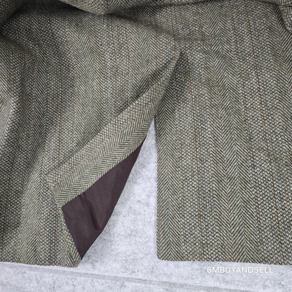 Haggar Herringbone Wool Sport Coat Blazer Made USA Men's 42R Y2K - Picture 8 of 9